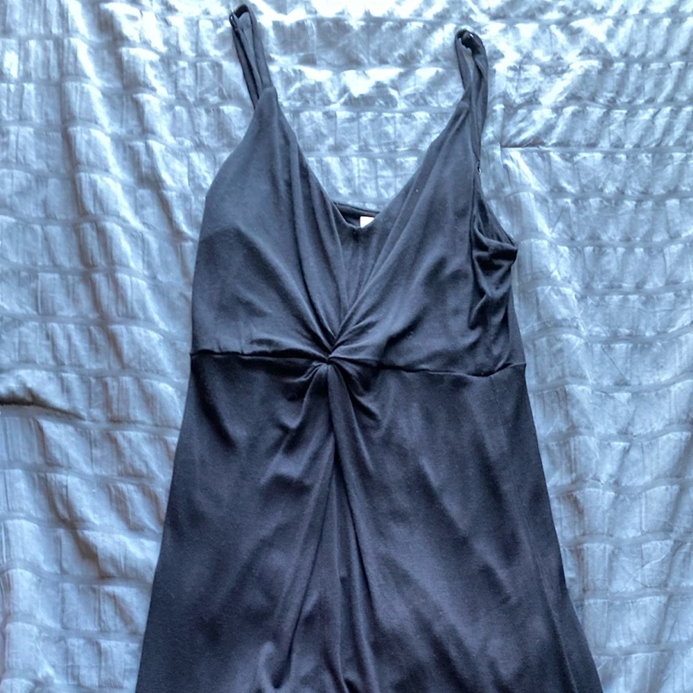 H&M Black midi slip dress